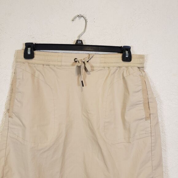 Ll Bean Womens Tan Nylon Ripstop Short Skirt Sz M Beige - Picture 4 of 8